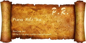 Puns Réka névjegykártya